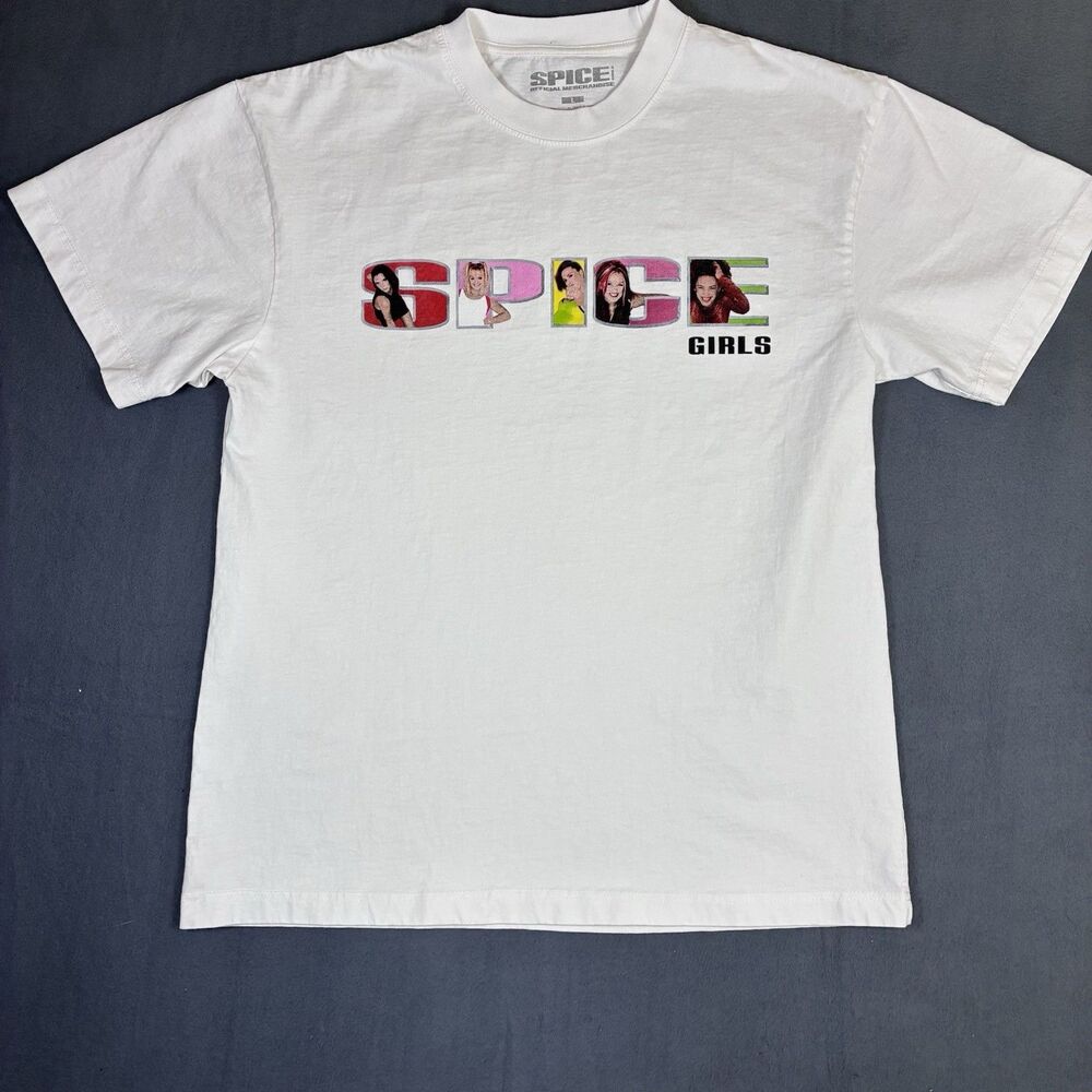 Spice Girls Vintage 90s Girl Group Graphic T-Shirt Retro Pop Band Shirt Size L
